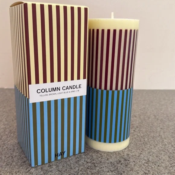 Candle Hay Yellow Brown Light Blue & Army Medium - Picture 4 of 7